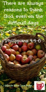 Thankfulness:  Philppians 4:406