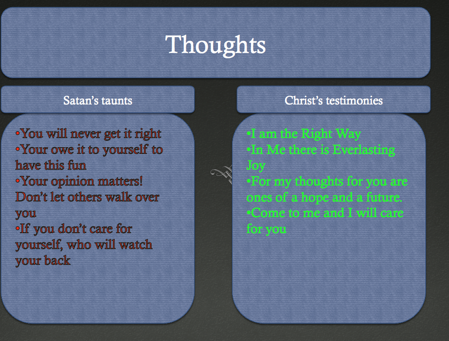 Satan's taunts and Christ's testimonies